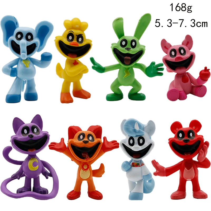 thumbnail image 1 of Figuras de juego de 8 piezas de Smiling Critters, modelo de PVC, figura de anime Catnap Catnat, regalos de cumpleaños, juguetes, 1 of 5
