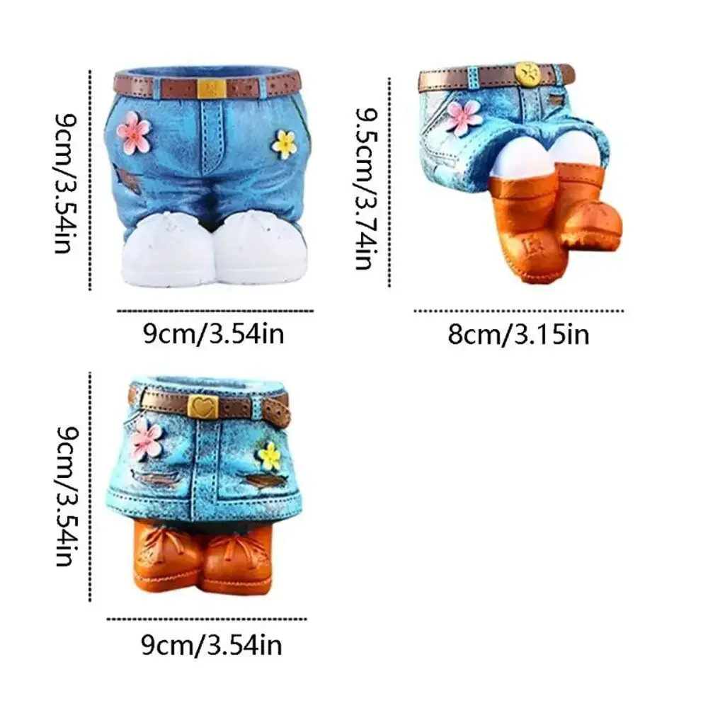 Denim Pants Flower Pot Durable Pastoral Styles Home Ornament Succulent Pot Resin Plant Containers flower pot,hydroponic flower pot,plant pot