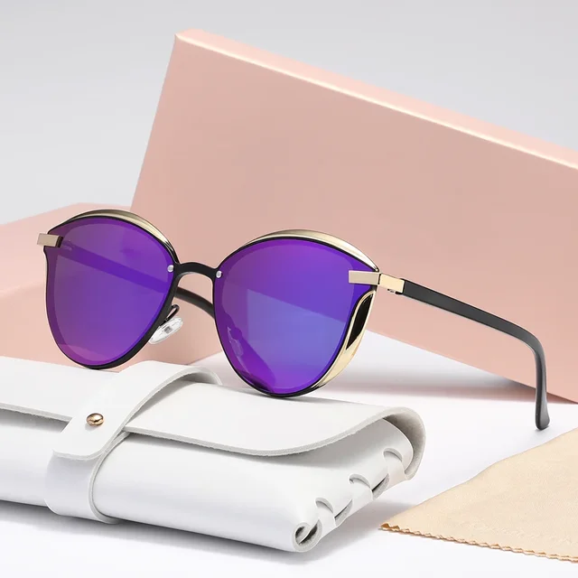 New Style Polarized Sunglasses For Women Catmore Round Sun Glass Ladies Woman Eyewear Accessory UVAB Protection 6