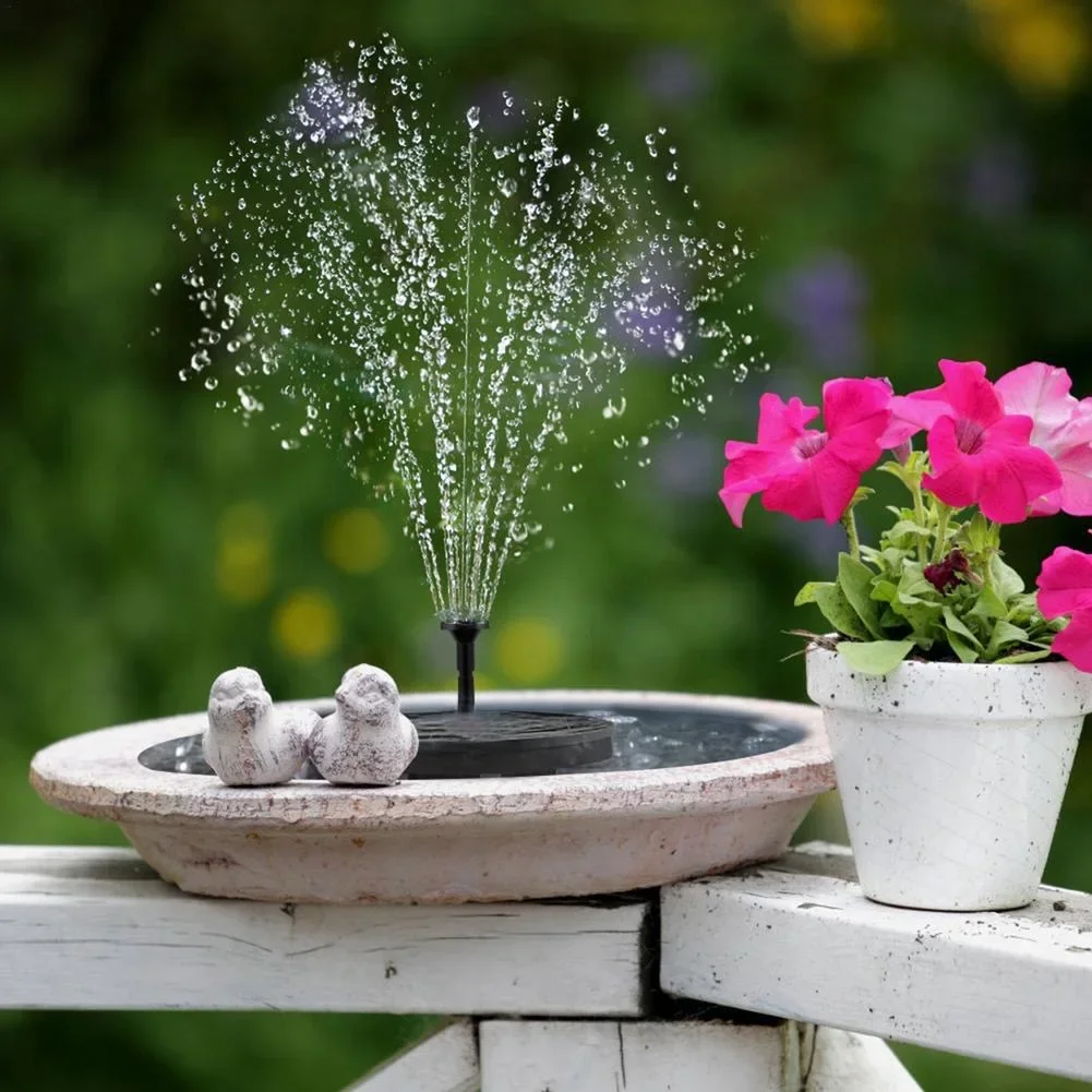 Mini solar water fountain for garden pond and bird bath
