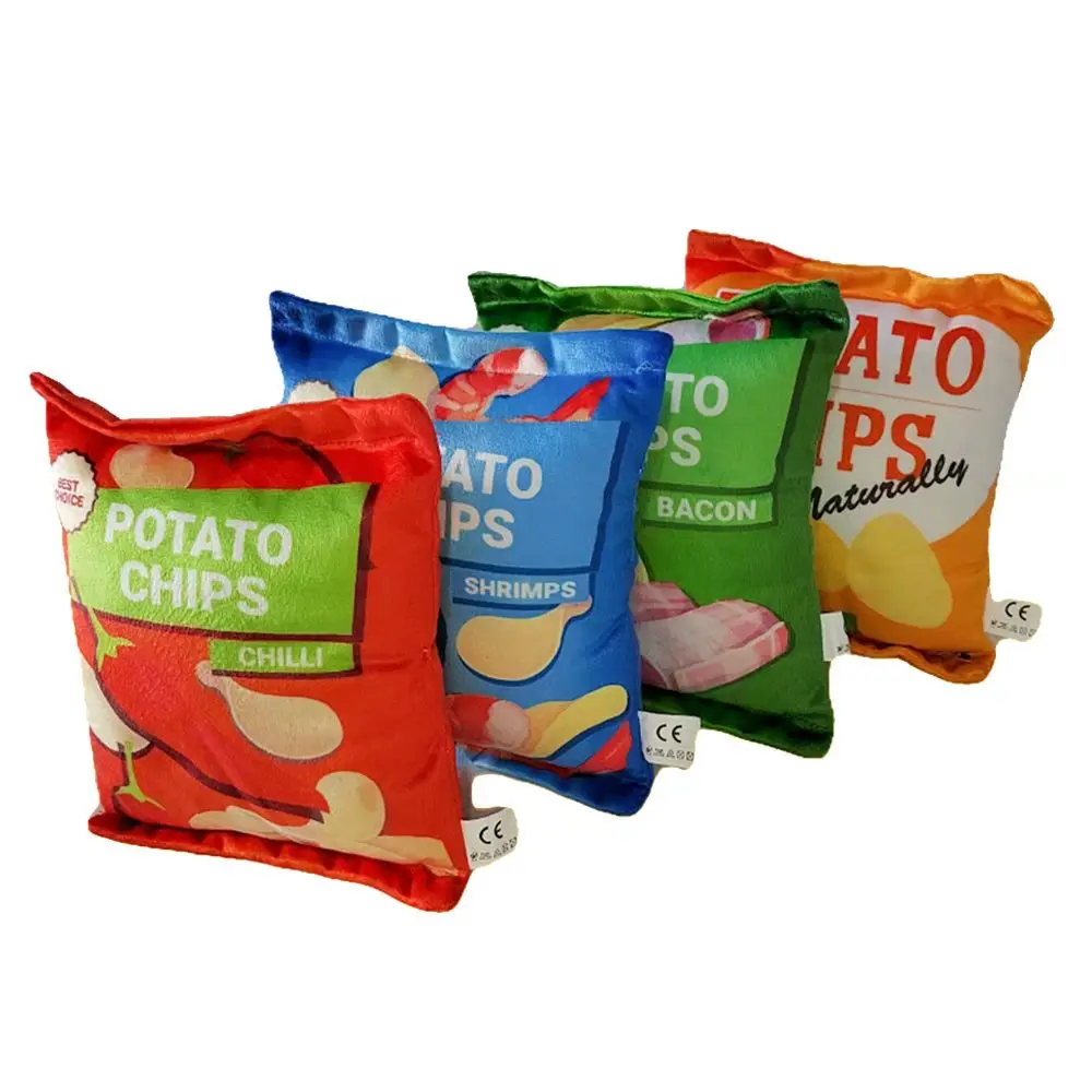 Potato Chip Bag Funny Dog Toys Plush Squeaker Food Toy for Small Medium Dogs  Interactive Squeaky Chew Puppy Toys - AliExpress