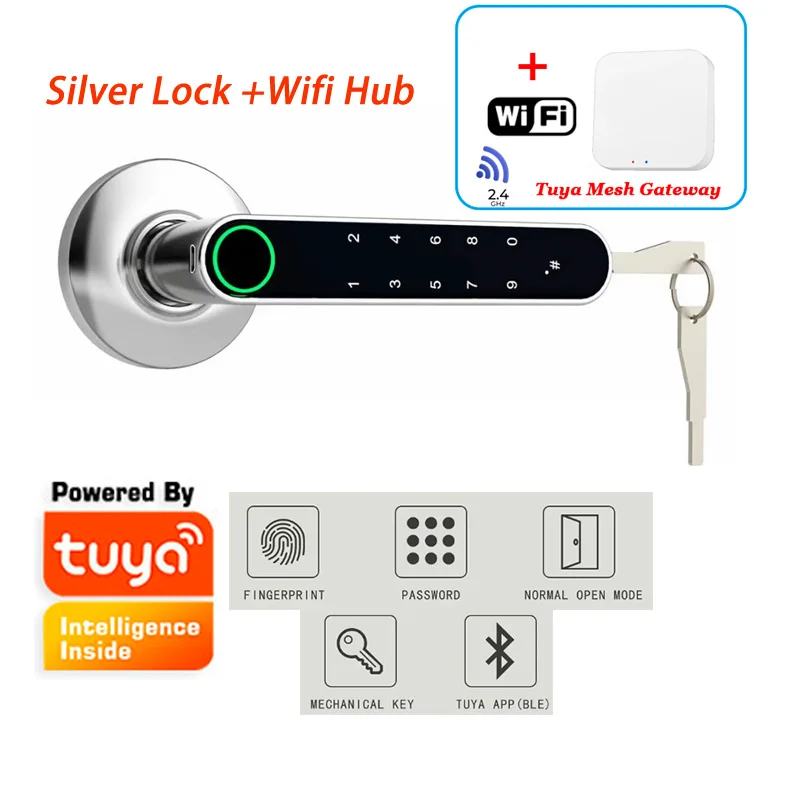 Bluetooth Tuya Smart Lock Plus Wifi Mesh Gateway Smart Handle Door Lock Key Unlock Sostituisci La Manopola Lock Modalità Sempre Aperta