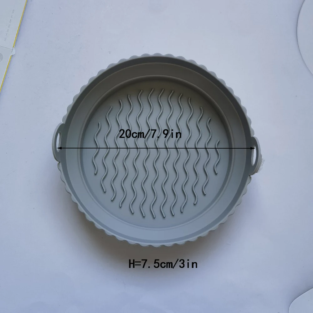 

Air Fryers Oven Baking Tray Fried Pizza Chicken Basket Mat Airfryer Silicone Pot Round Replacemen Grill Pan Accessories
