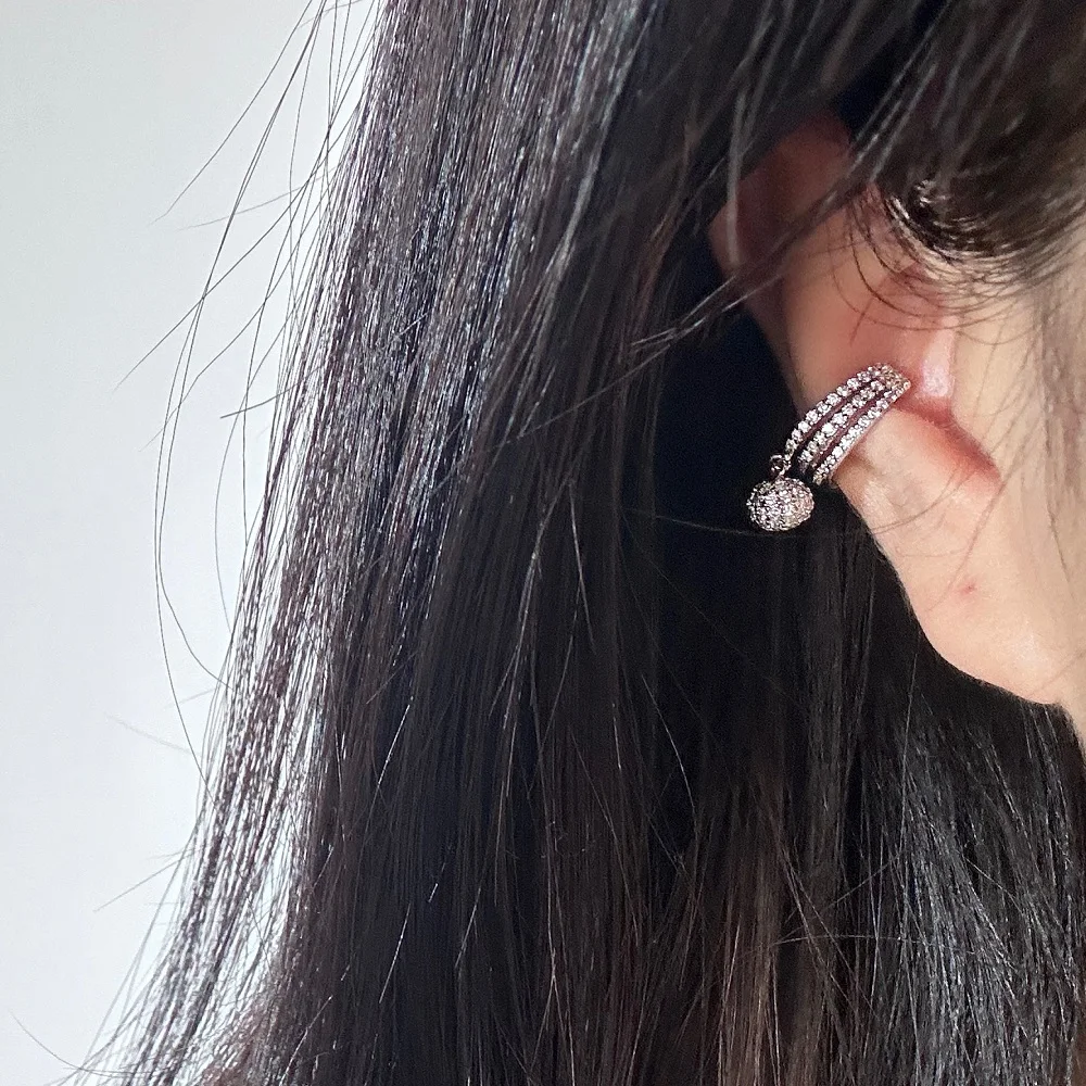 Eingelegte Zirkonia Kugel nicht durchdringende Ohr manschette Ohrringe für Frauen 1pc exquisite Muschel Ohrhörer Ohrring y2k Ohr Modeschmuck kde132 – Detail 1