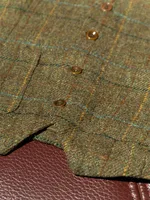 Autumn and winter suit vest men's Harris style retro plaid pure wool tweed classic vest layered customization 2