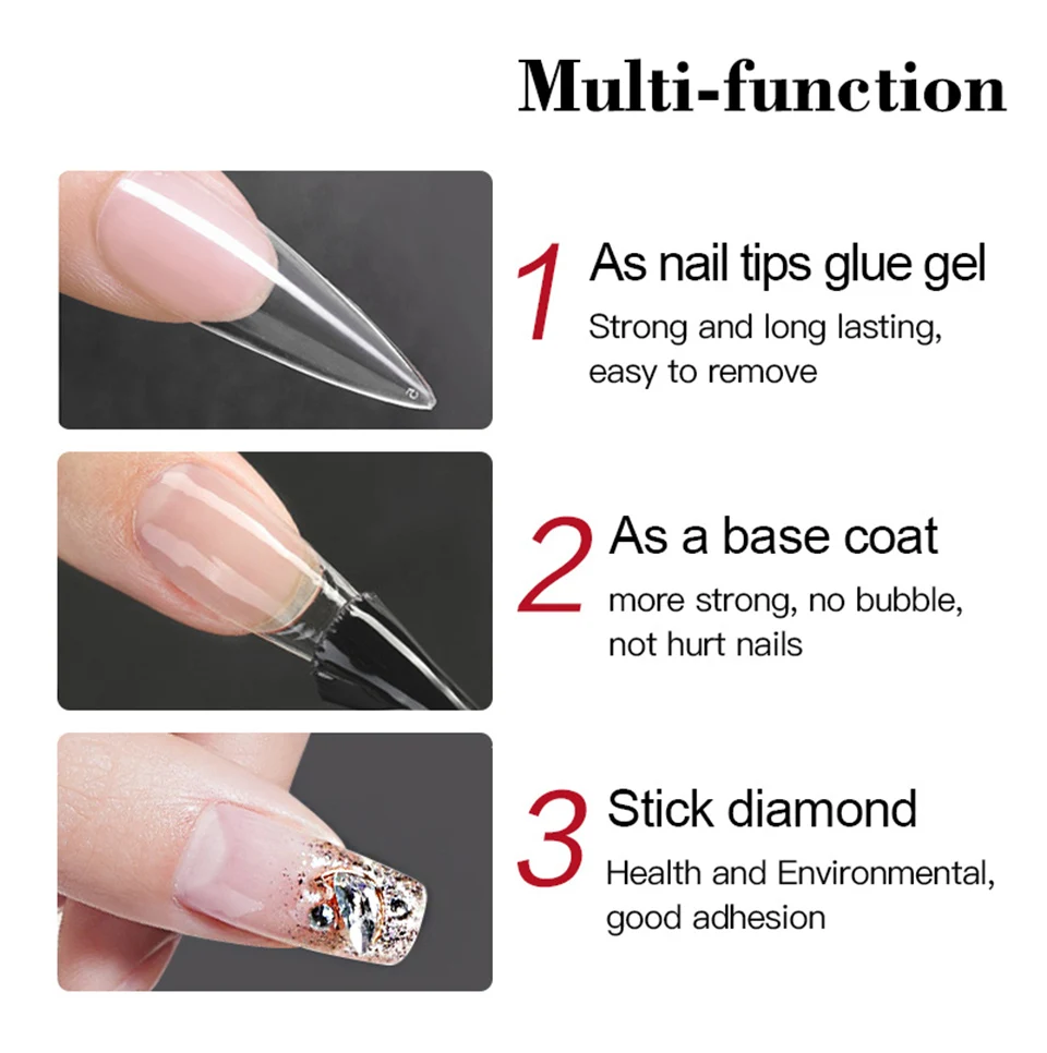 Description Picture 4 of itemCONTIGO Nail Tips Glue Gel UV LED Glue for False Nails Gellac 7.5ml Manicure Hybrid Gel Nail Polish Multifunction Strong Enamel