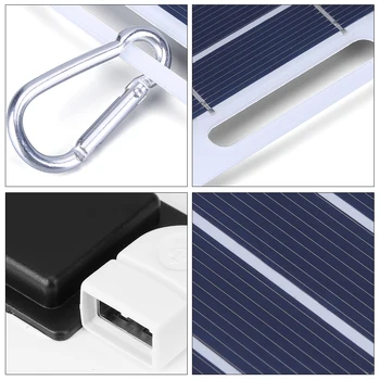 2W 5V Portable Solar Panel USB Battery Charger Power Emergency Panel Waterproof Phone Power Bank for Camping Backpacking Hiking 4