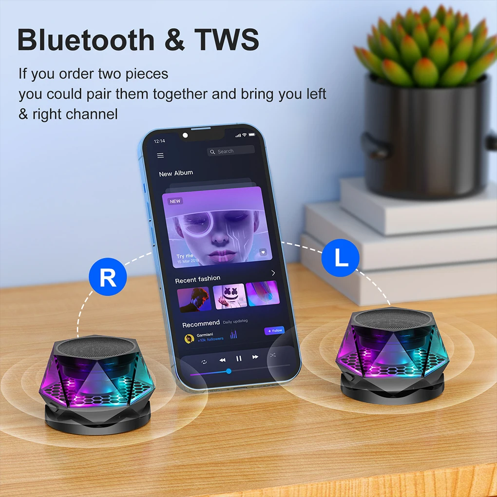 G300 Bluetooth Audio Speaker Portable Outdoor Creative Magnetic RGB Light Mobile Phone Holder