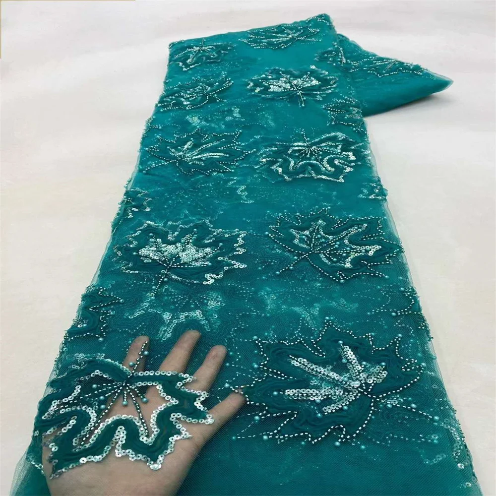 

Французская кружевная ткань с блестками, кружевная ткань 2024, Высококачественная африканская Тюлевая кружевная ткань для вечерних платьев, шитье 5 ярдов xz