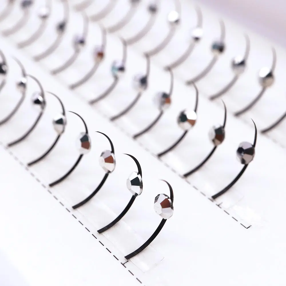 

Silver Color Colorful Glitter Diamond False Eyelash Extension Individual Lashes Clusters Party Cosplay Fake Eyelashes Female Mak