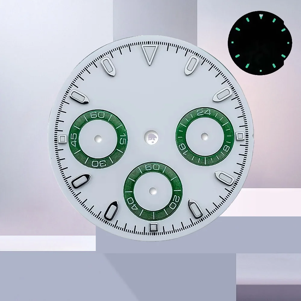 Enhanced Black and Multi-Color Dial for VK63 Movement with Date Display - 29mm