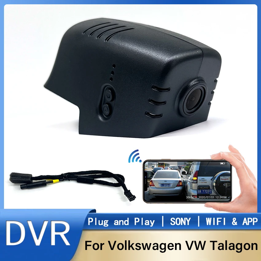 

For Volkswagen VW Talagon 2021-2024 Front and Rear Dash Cam for Car Camera Recorder Dashcam WIFI Car Dvr Recording Devices
