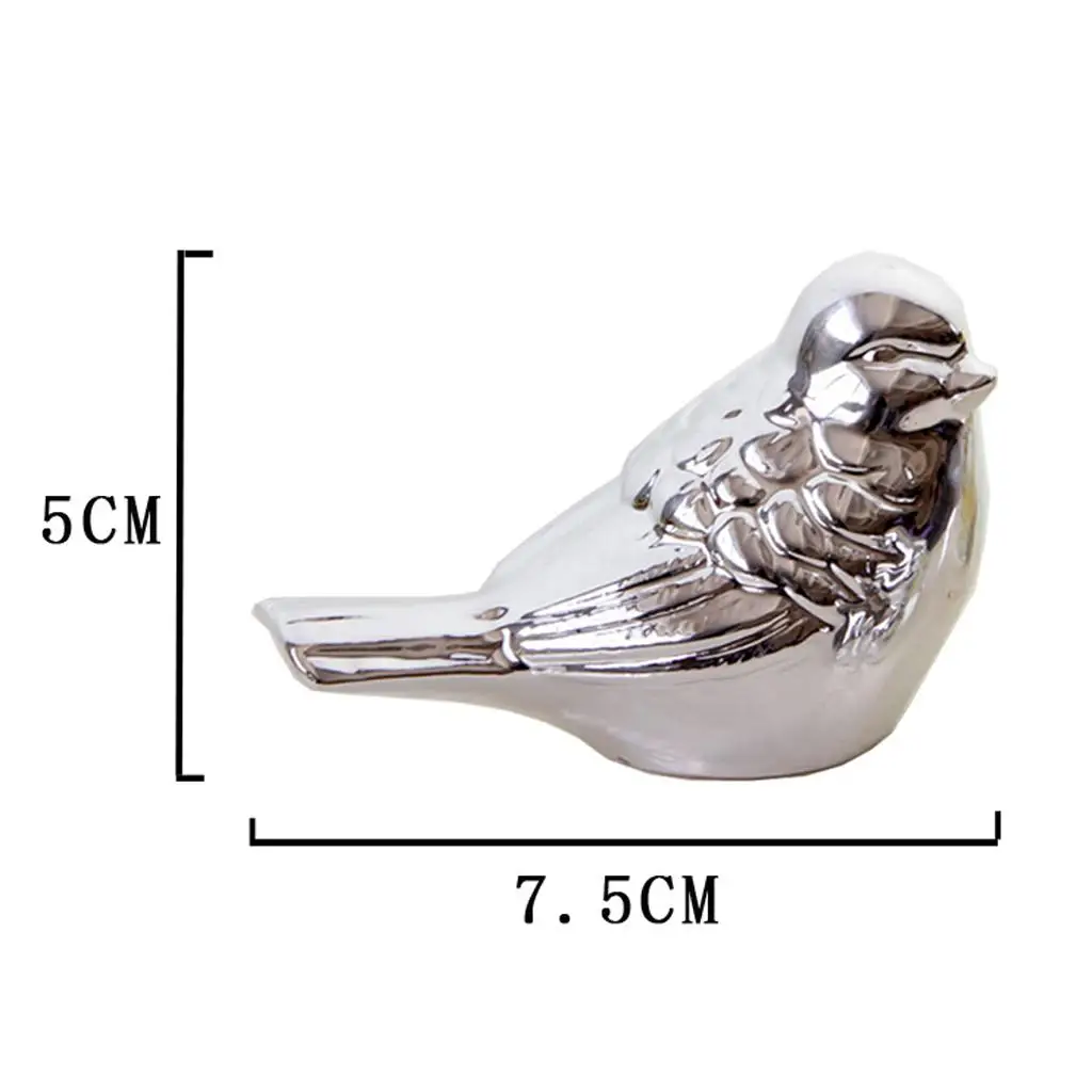 Bird Shape Ceramic Ornament Statue Figurine Photo Props Decorations for Silver bird ceramic ornament