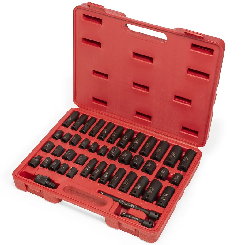

Stark USA 44-Pieces 3/8" Combo Impact Socket Set Deep Metric and SAE Set Extension Bar with Case