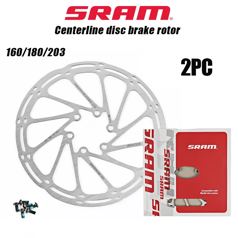 2pc Sram Bike Brake Rotor 160mm 180mm 203mm Bicycle Centerline Disc
