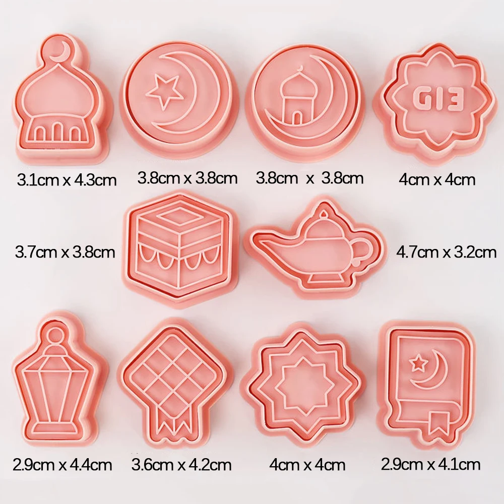 Eid Mubarak Ausstechformen Ramadan Dekoration Kunststoff Pressbare Keksform Cookie Fondant Stempel Küche Backen Gebäck Backformen – Detail 7