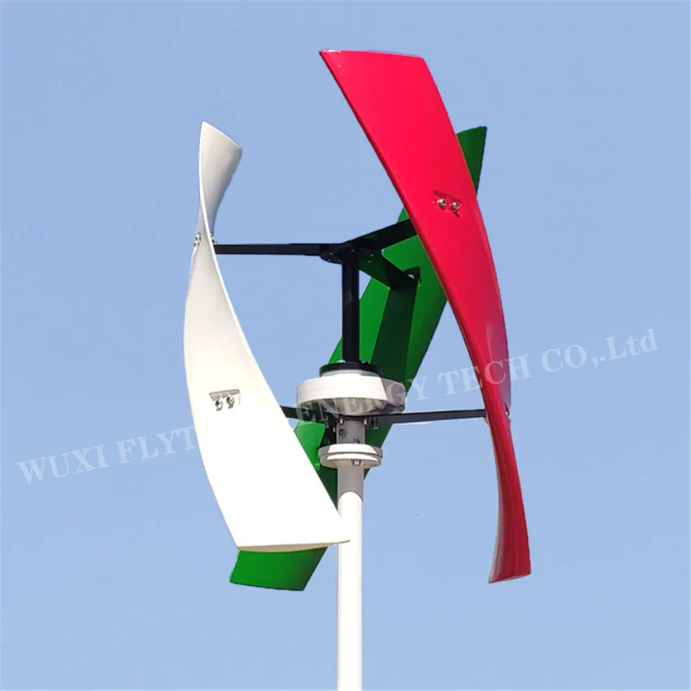 FLYT Vertical Axis Wind Turbine Generator 600W 800W 1000W 12V 24V 48V 96V with MPPT Charge Controller Upright Windmill for Home