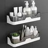 Bathroom Shelf Organizer Shower Storage Rack Black Corner Shelves Wall Mounted Aluminum Toilet Shampoo Holder No Drill 1