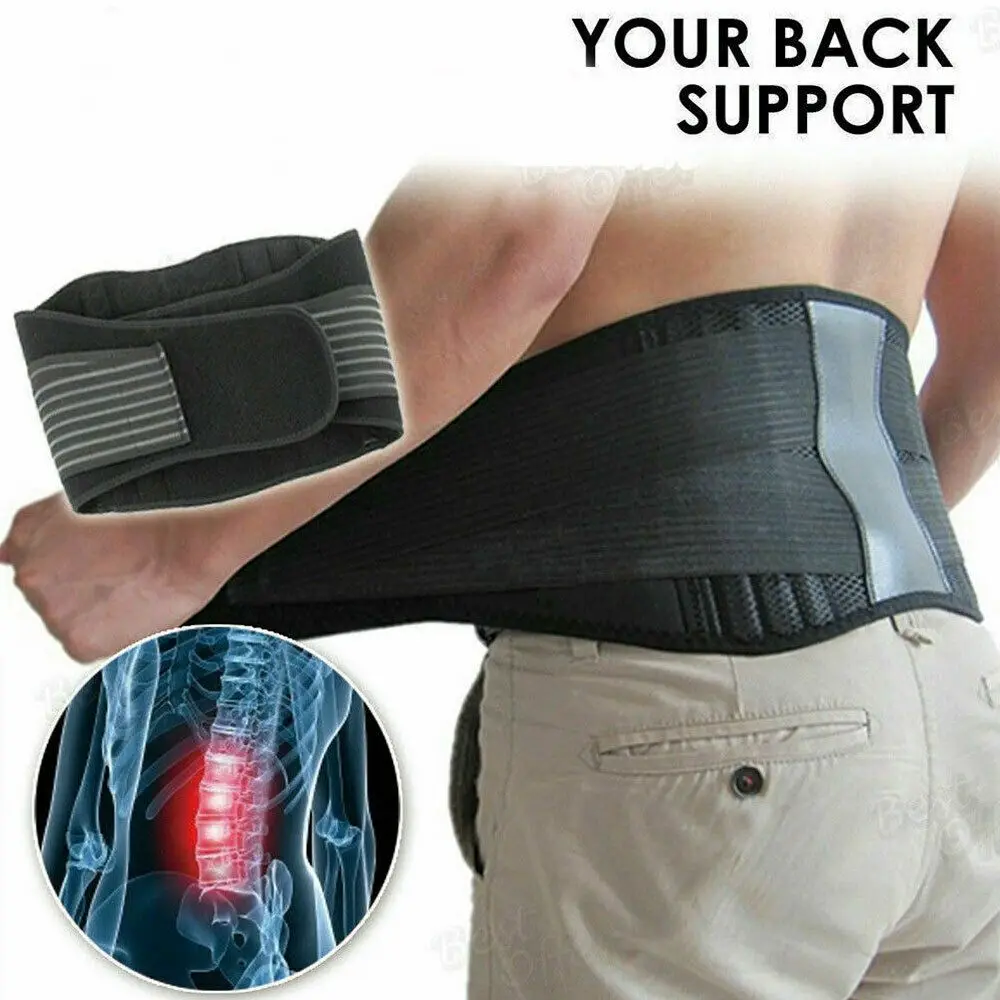 Waist Support Belt Adjustable Back Self Heating Magnetic Therapy Lumbar Brace Massage Pain Relief