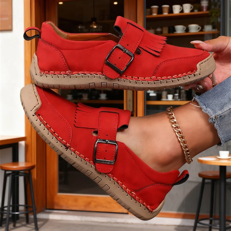Sneakers Women Shoes Comfortable Loafers Soft Soled Mosinka High-quality Flat Bottomed Handmade Leather Single Shoes for Women