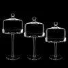 High Legged Transparent Glass Container European Modern Large Cake and Dessert Storage Jars with Lid Wedding Decoration Ornament 3