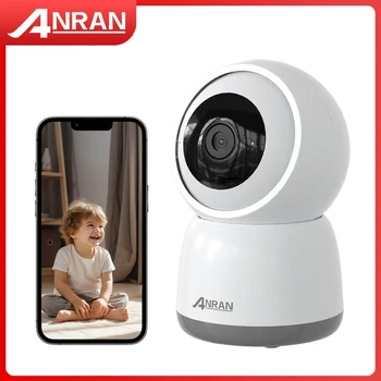 ANRAN 5MP WiFi Camera Indoor Security Baby Monitor Wireless WIFI Surveillance Camera Human Detection Auto Tracking 7/24 Record