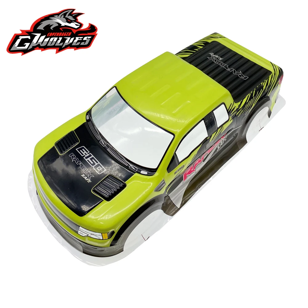 Coque F150 RAPTOR 1/10 RC en PVC rouge avec détails du capot