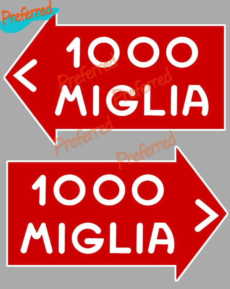 car bonnet sticker 1000 MILLE MIGLIA RACING Miles Track 2 X Car Sticker Decal for Your All Cars Racing Laptop Motorcycle Helmet Trunk Toolbox custom car decals Car Stickers