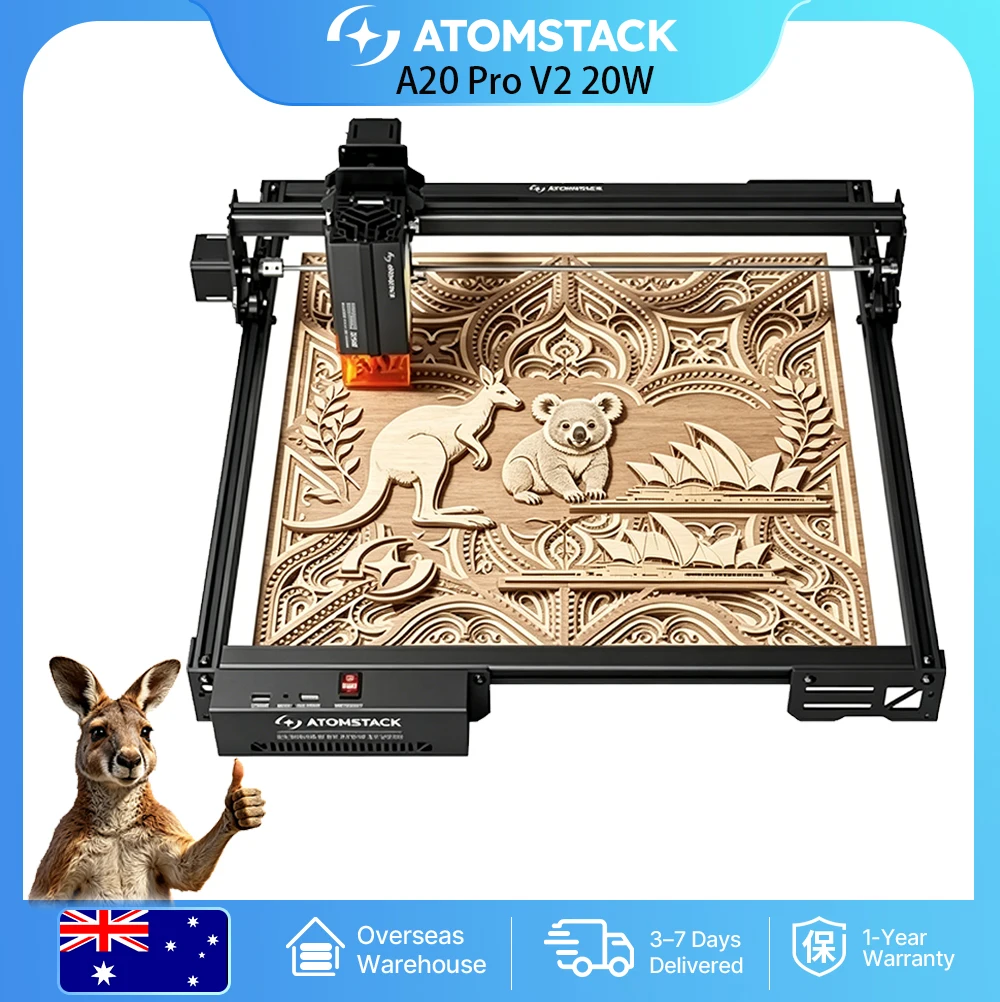 Atomstack A20 Pro V2 20W Laser Engraver Quad-Laser Cutter WIFI Connectivity 400*365mm For Metal Wood Acrylic Glass