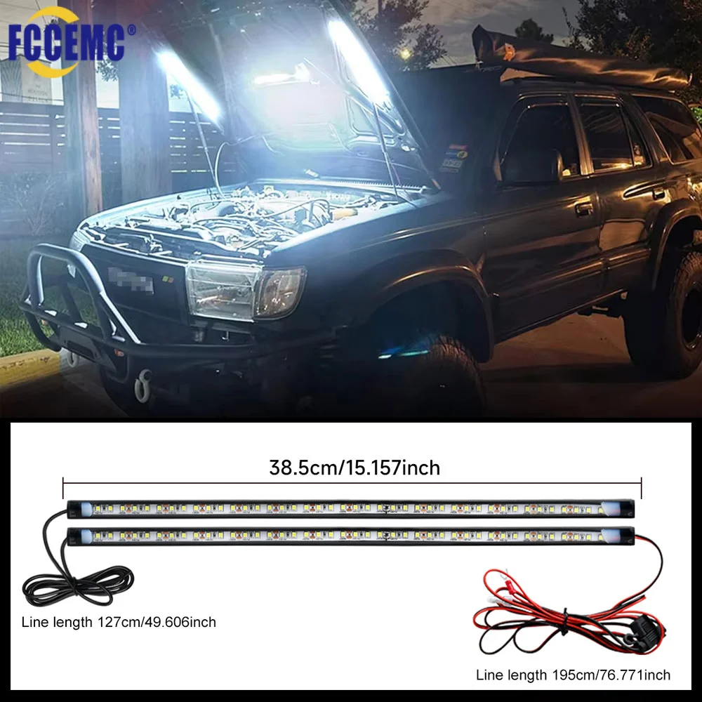 2 In 1 LED Car Under Hood Lighting 12V Universal Waterproof Super Bright  White Light Strip Work Inspection Kit Fits Any Vehicle - AliExpress, image size:1000x1000