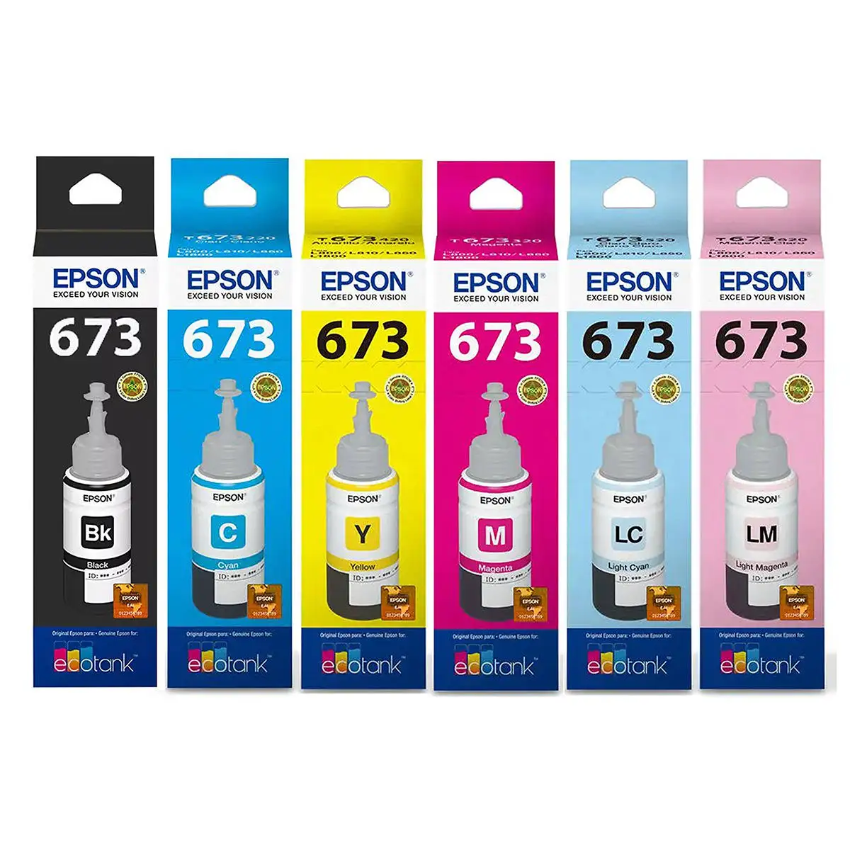 Kit 6 Cores Tinta Epson 673 T673 