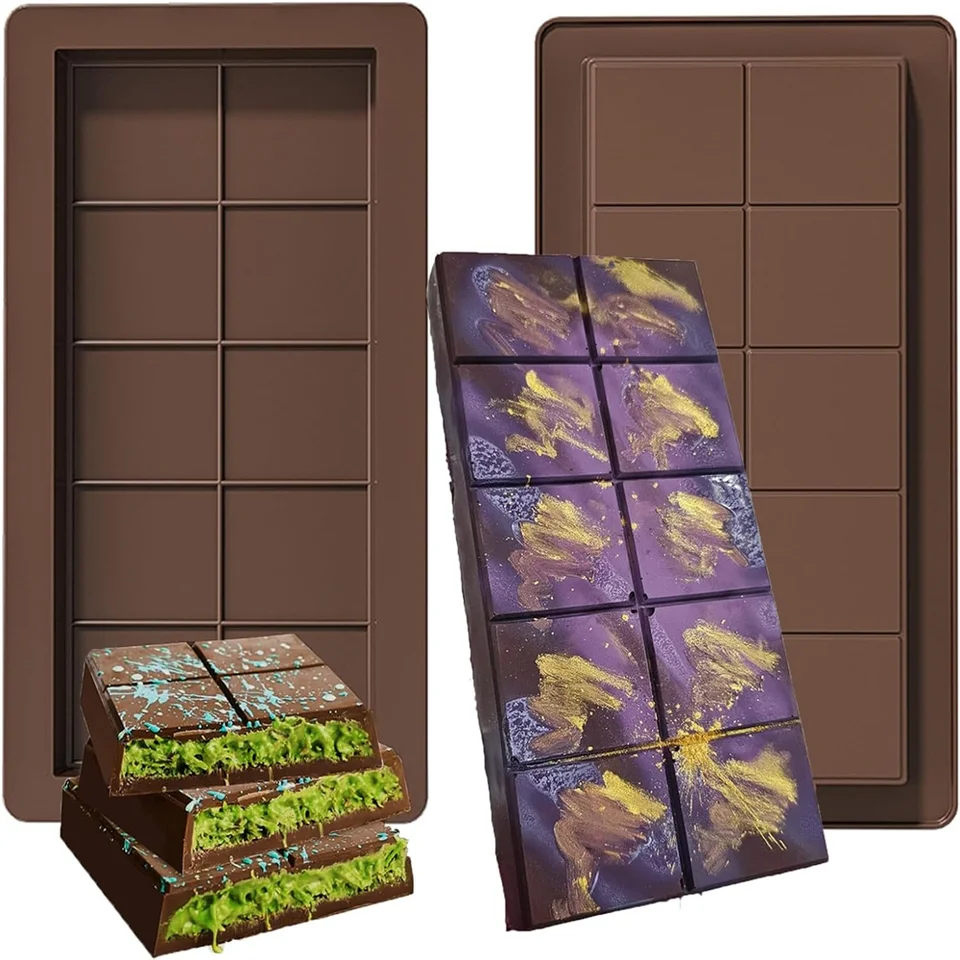 Stampo per cioccolato Dubai Barretta per cioccolato al pistacchio Stampo spesso in silicone per riempire bar, Stampo per barra di caramelle grandi per il riempimento