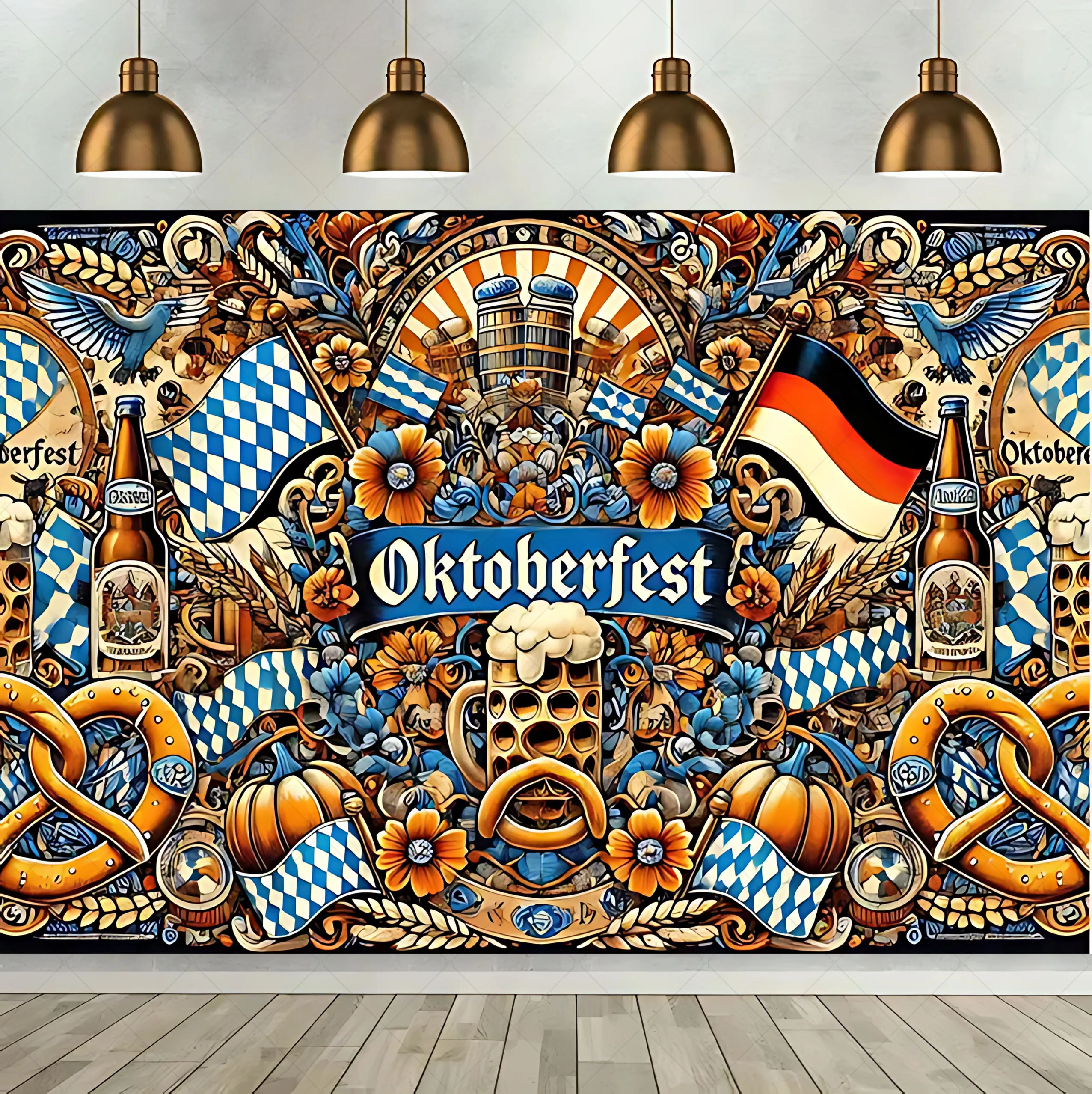 Oktoberfest Bier Thema Feier Hintergrund Tuch Wand Party Liefert Für Wohnzimmer Schlafzimmer Büro Hause Outdoor Dekoration – Detail 3