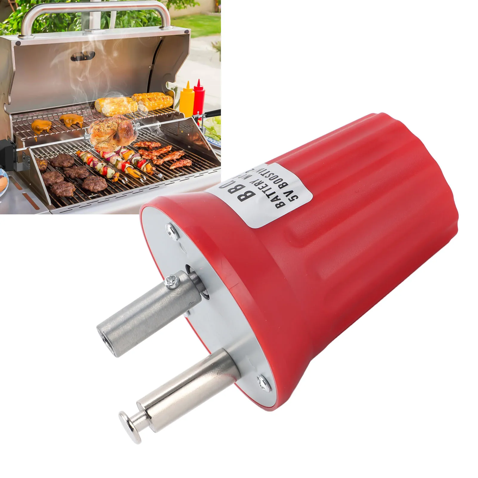 Barbecue Grill Rotator Motor Large Torsion 5V to 12V USB Boost Powered Electric Grill Rotator Motor Barbecue