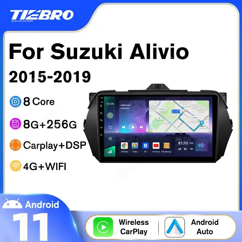 

Автомагнитола TIEBRO A07 Android для Suzuki Alivio Ciaz 2015-2019 мультимедийный видеоплеер Carplay GPS навигация головное устройство Авторадио