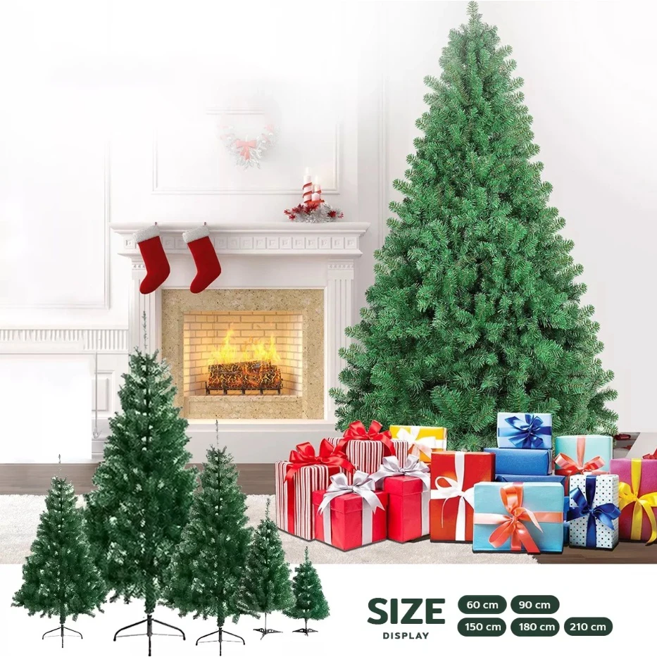 Christmas Tree 210 180 Cm Tall Pvc Environmental Protection Material Large  Arranged Green High-Grade Encryption Arbol De Navidad