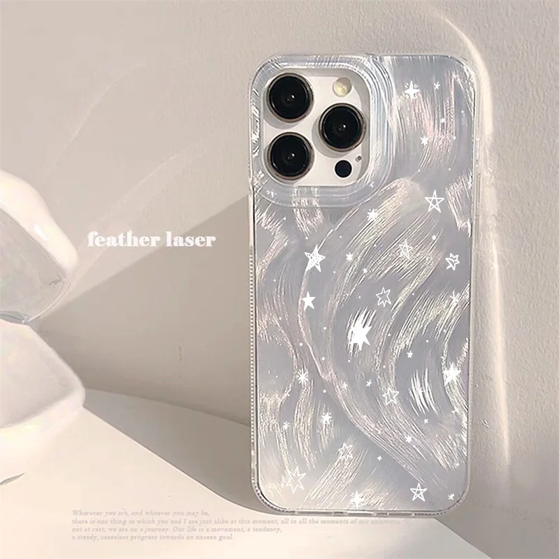 Korean Cute Y2K Star Minimalist Clear Phone Case - TPU Soft Cover