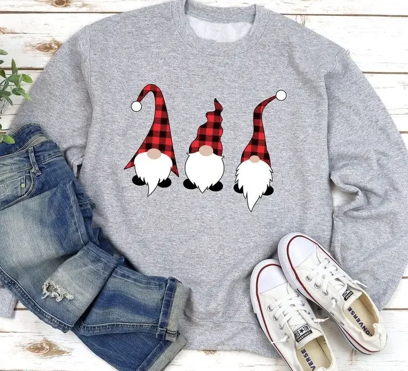 Christmas Sweatshirt, Unisex Harajuku Print Sweatshirt Women Warm Women Sweatshirts Lady Fashion Streetwear y2k 100%cotton top