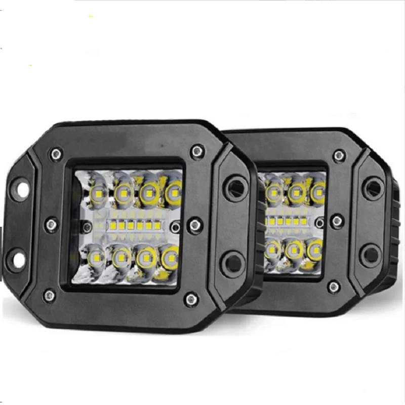 Flush Mount LED Pods 5'' 48W Driving Lights LED Work Light Flush LED Light Bar Super Bright Fog Lights Off Road Lights for Truck