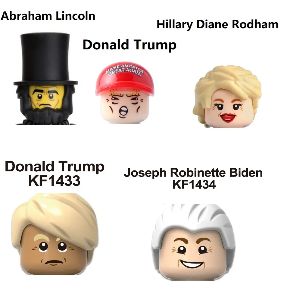 Celebrity Star Mexico Usa President Candidate Hilary Trump Obrador Abrawei Lincoln Building Blocks Mini Action Figure Toys