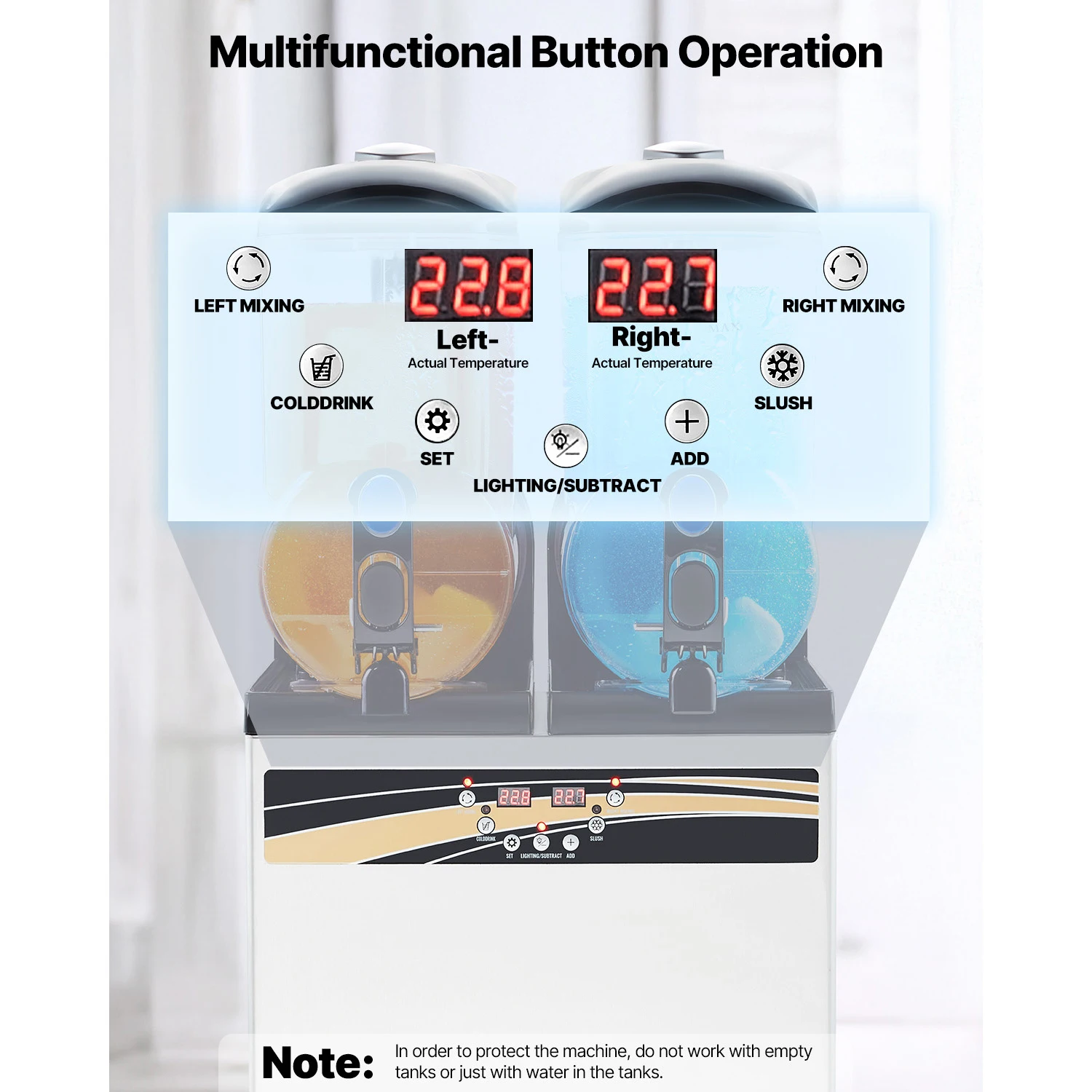 Stainless Steel Commercial Slushy Machine for Frozen Drinks