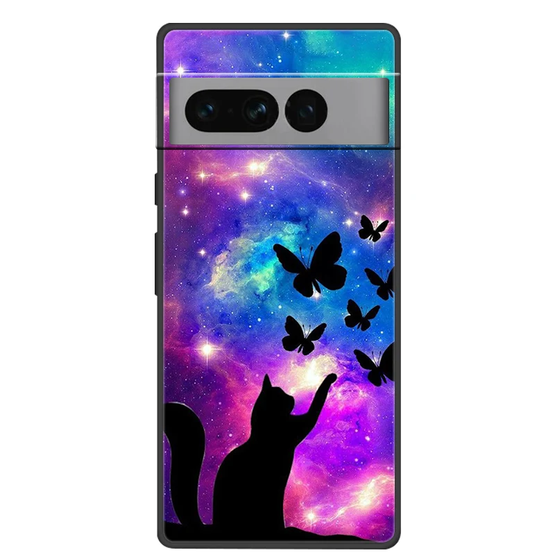 Butterfly Design Soft Black Silicone Bumper Phone Case
