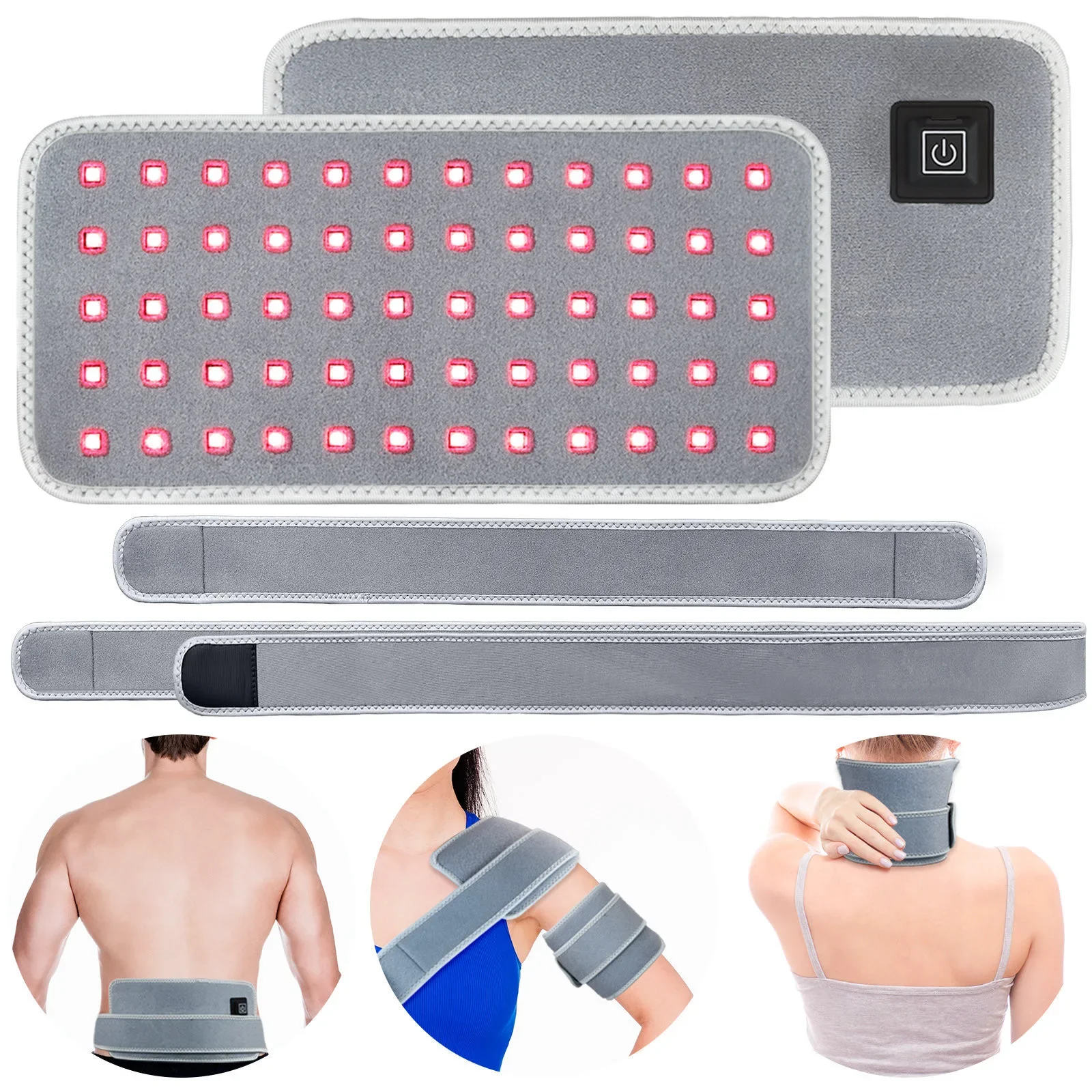 Light Therapy Belt LED Infrared Light Belt 850nm&660nm Relieve Back Waist Shoulder Knees Joints Fatigue Burning Fat Pack Slimming Belt Setting Time