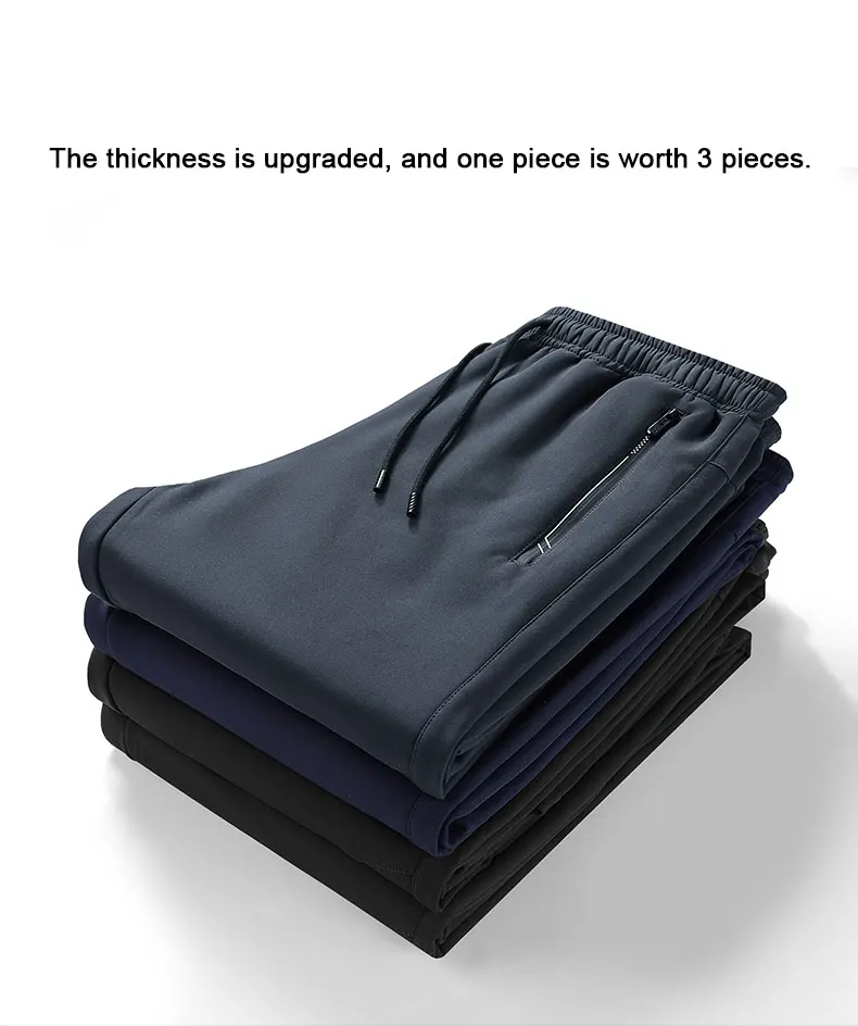 Mens Winter Running Pants - Windproof Fleece Joggers Waterproof Thermal Sweatpants
