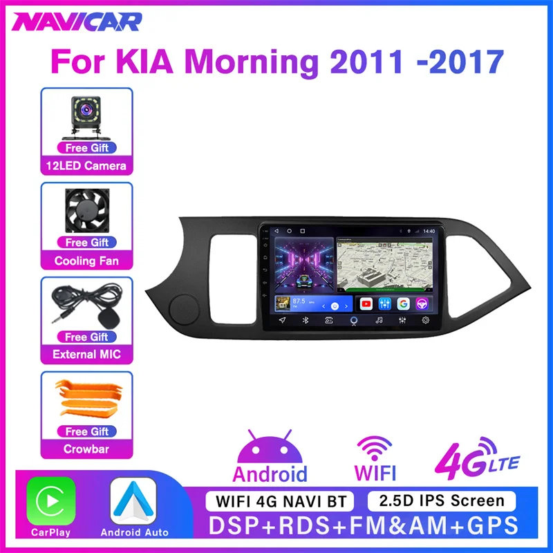 

IPS DSP 2DIN Android 10 For KIA PICANTO Morning 2011 2012 2013 2014-2017 Car Radio Multimedia Player Stereo GPS Navigation DVD