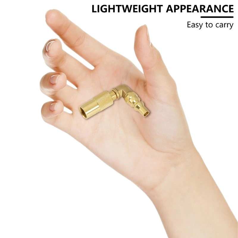 N0HB Practical Propanes Grills Adapter 1/4In Quick Connects Elbow Brass Propanes Grills Fitting Suitable for Outdoor Cooking