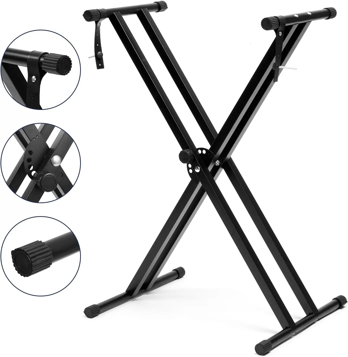

Keyboard Stand Double X-Style,Keyboard Piano Stand with Locking Straps,Keyboard Stand Adjustable Width & Height for 54-88 Ke