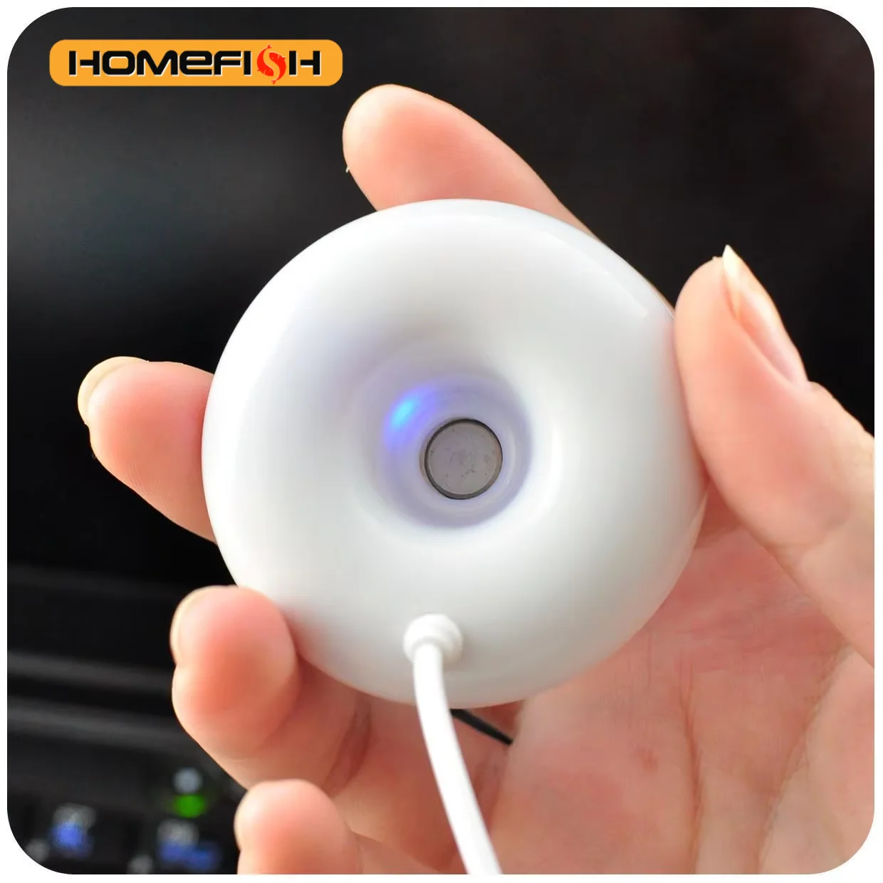 HOMEFISH Mini Donut Shaped USB Humidifier Negative Ion round Desktop Air Purifier Home Office Donut Steam Diffuser Mini Sprayer 1