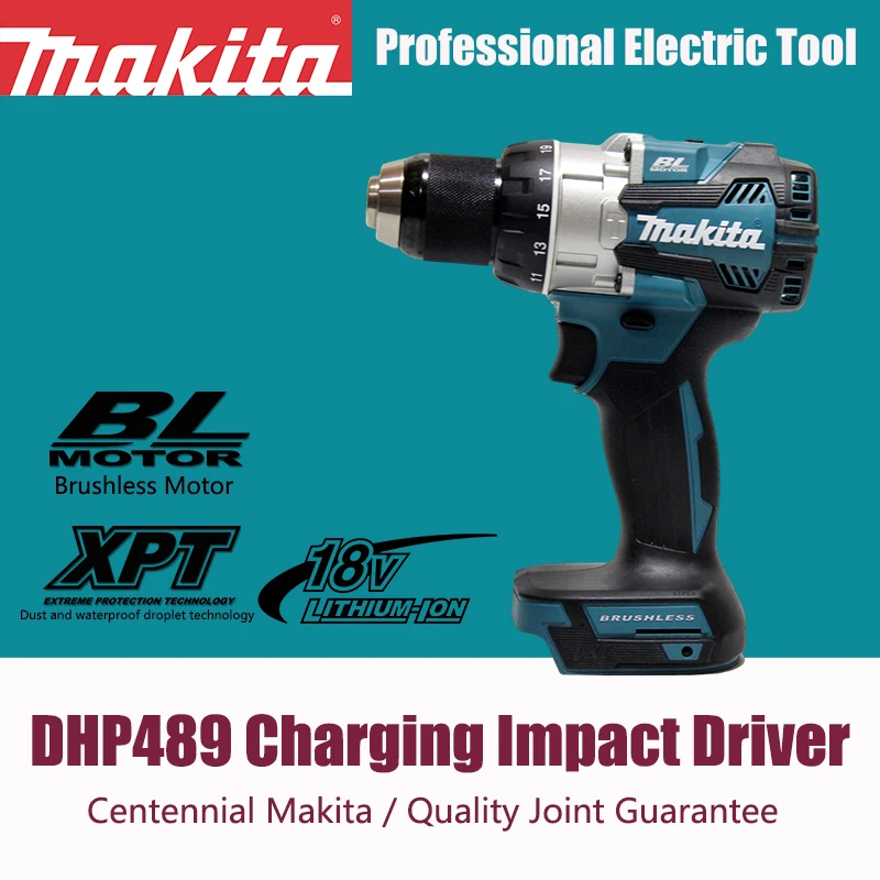Makita DHP489 Impact Screwdriver Electric Drill 18V Lithium Brushless