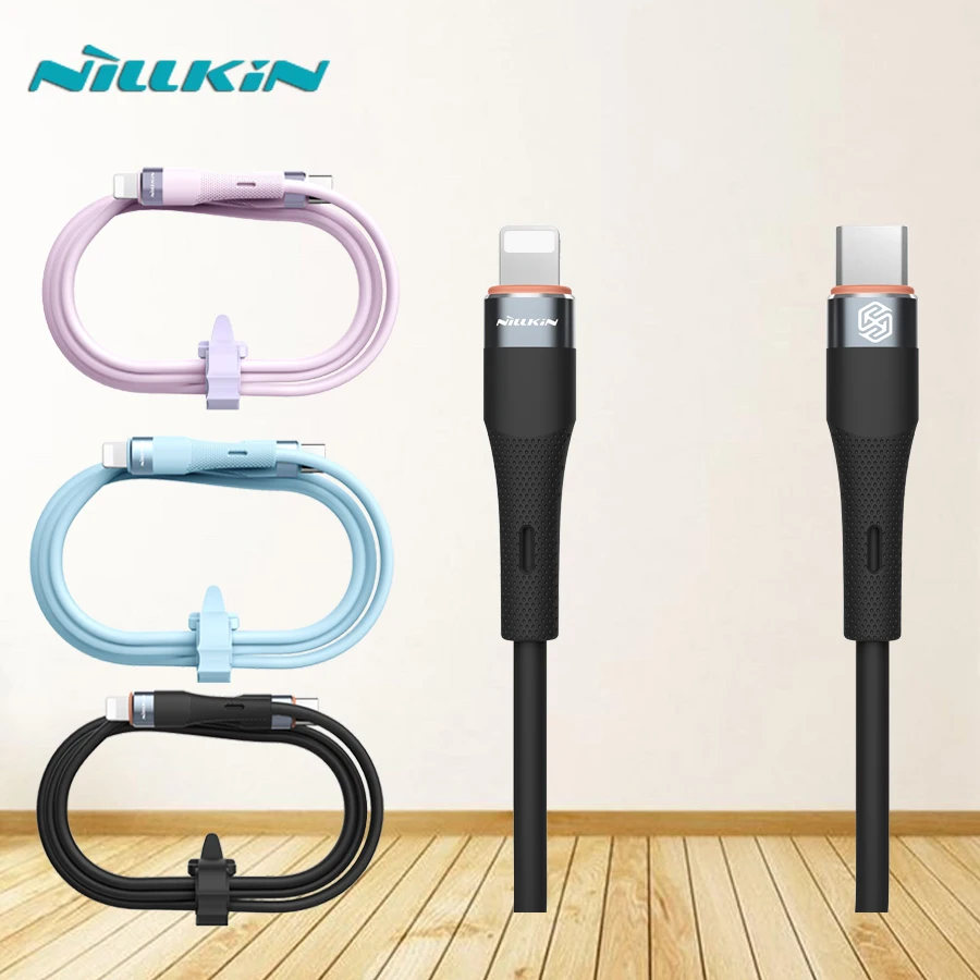 

NILLKIN Liquid Silicone Cable Type C To Lightning Cable 2.4A For iPhone 14 13 12 Pro Max Fast Charging For iPhone USB C Cable